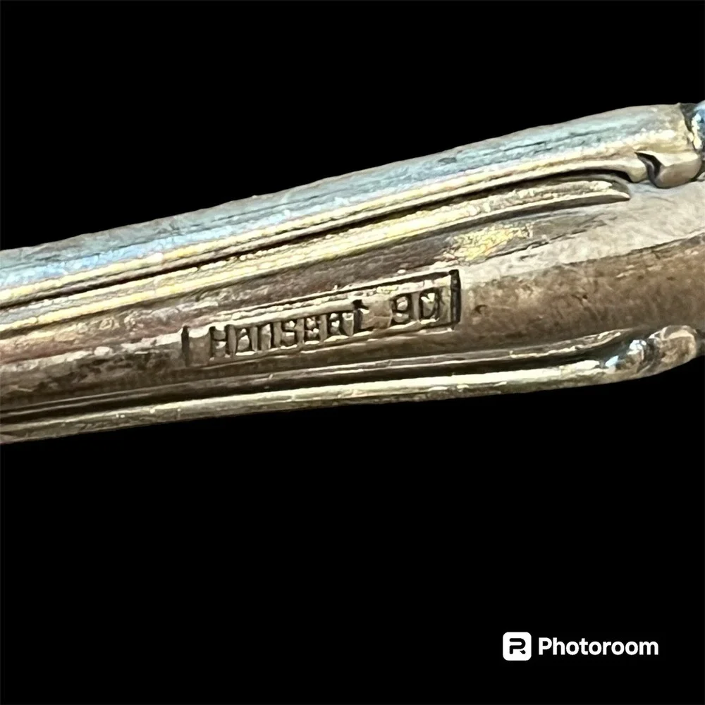 German Hanseat 90 Hand Engraved Silver Plate Custom (WW) Engraved Set Of 3 Forks
